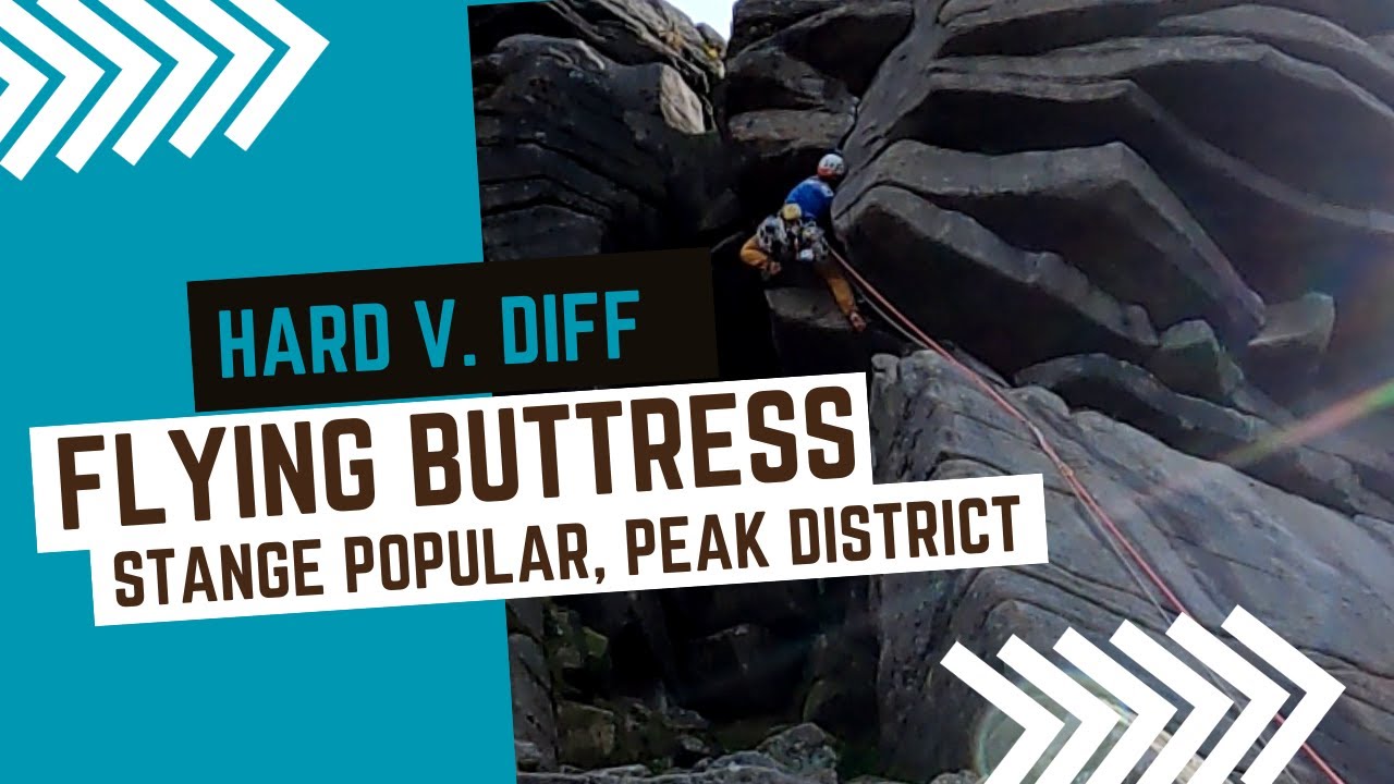 Trad climbing in Peak District - Flying Buttress  HVD 4a***  - Stanage Popular