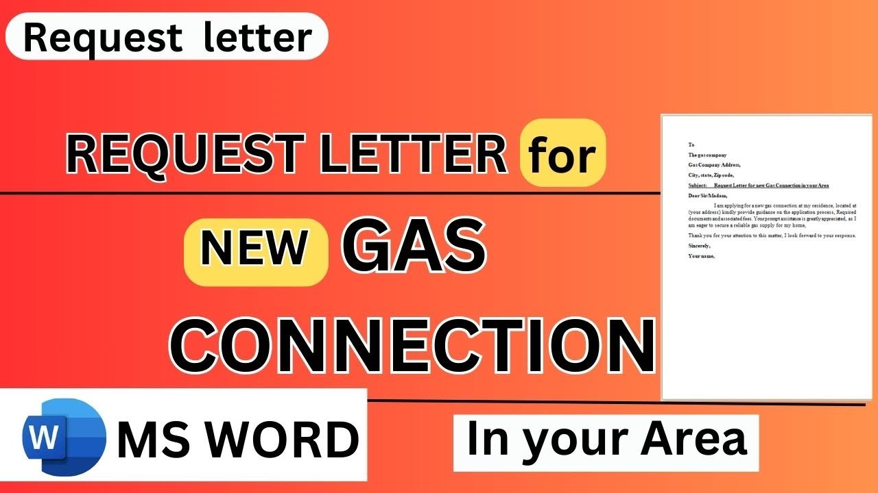 Request Letter For a New Gas Connection In your Area | How to write Request letter | To Gas Company
