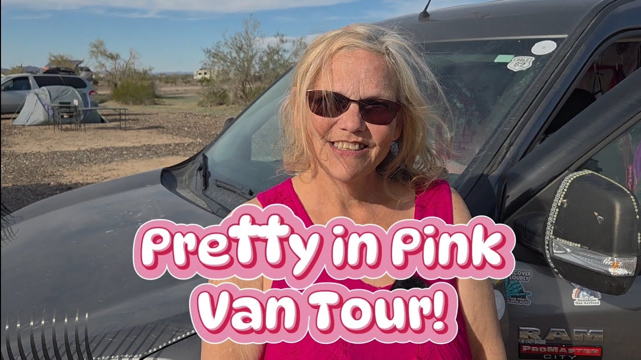 Pretty in Pink Van Tour | LisaMarie's Little Pink Palace on Wheels! #VanLife #VanTour