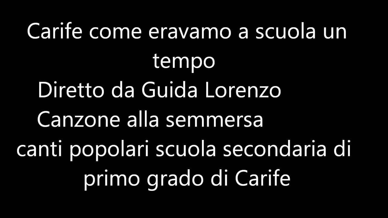 CARIFE COME ERAVAMO A SCUOLA UN TEMPO