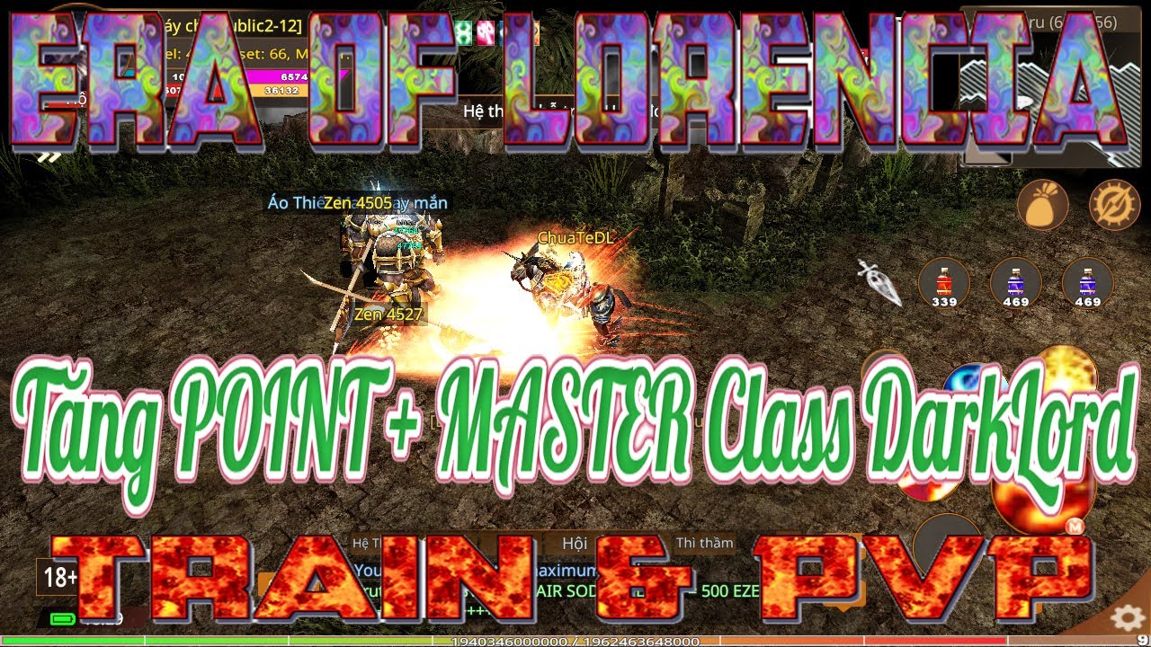 Hướng Dẫn Tăng Điểm Point & Master DarkLord Vừa Train , PVP .. Tại Mu Mobile ERA OF LORENCIA