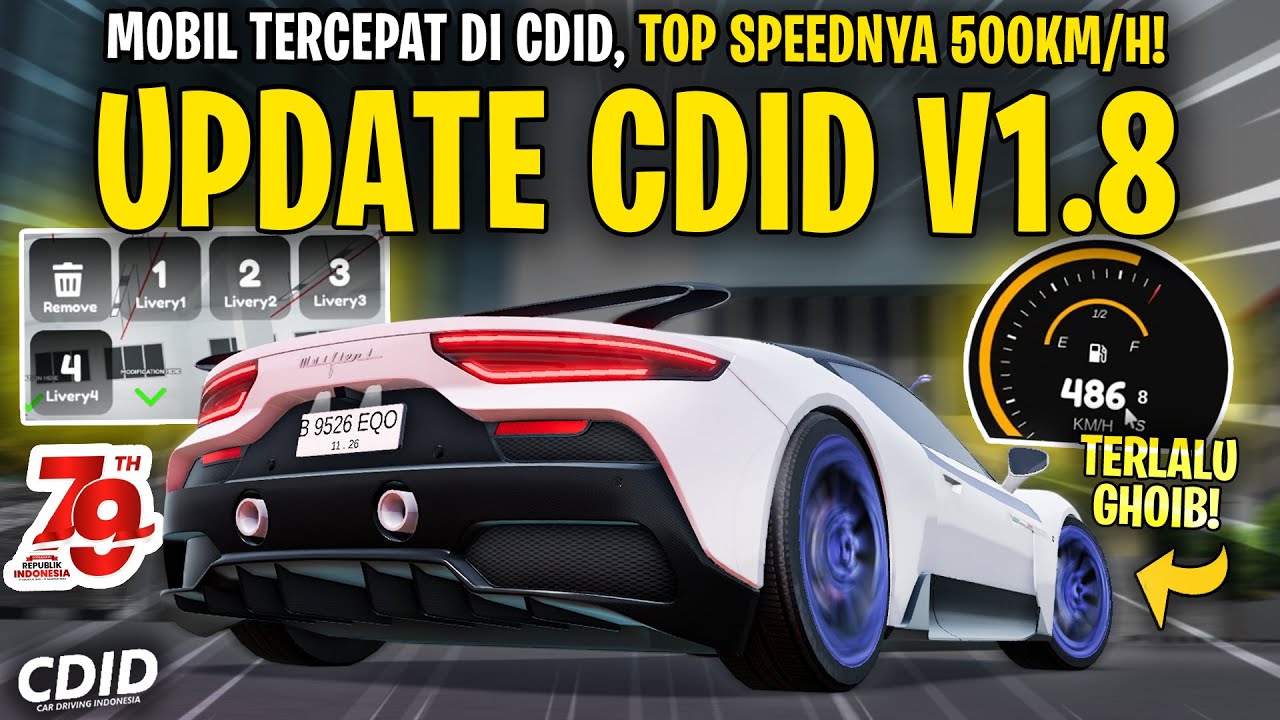 MOBIL BARU TERCEPAT DI UPDATE CDID V1.8 ! TOP SPEED SAMPAI 500 KM/H - Car Driving Indonesia Roblox