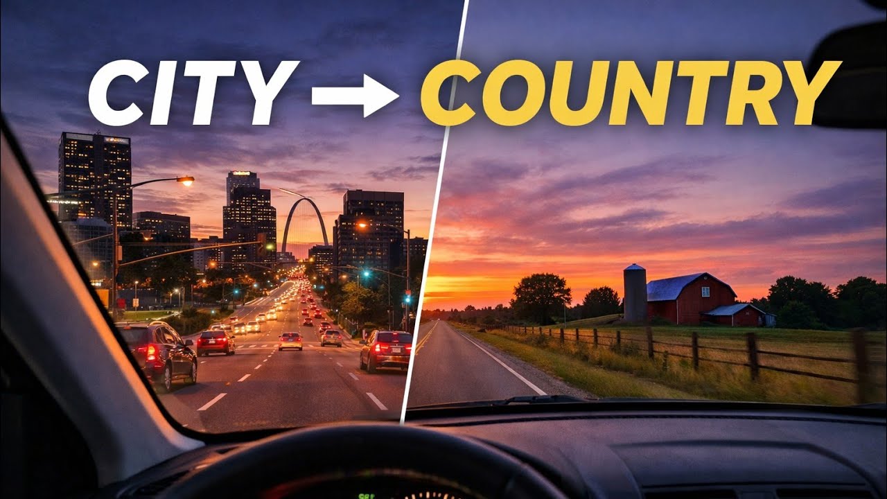 POV Drive Home | From St. Louis Suburbs to the Countrysiderelaxing road sounds