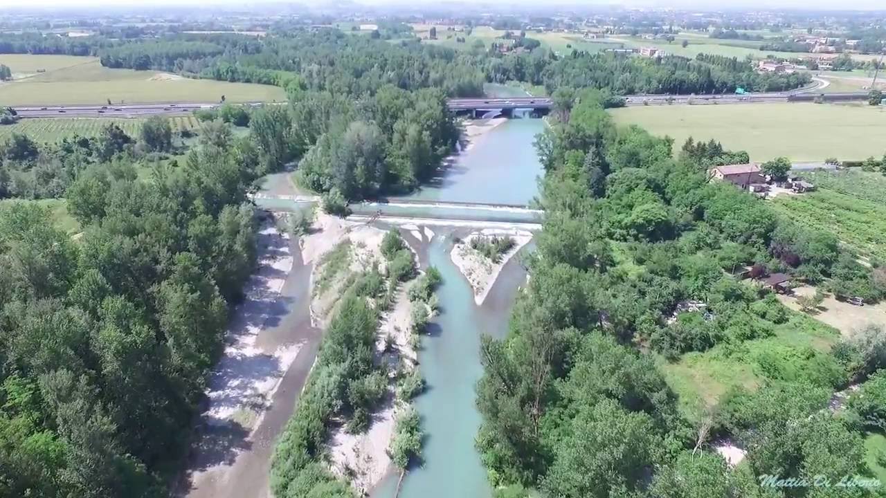 Fiume Panaro visto dal drone