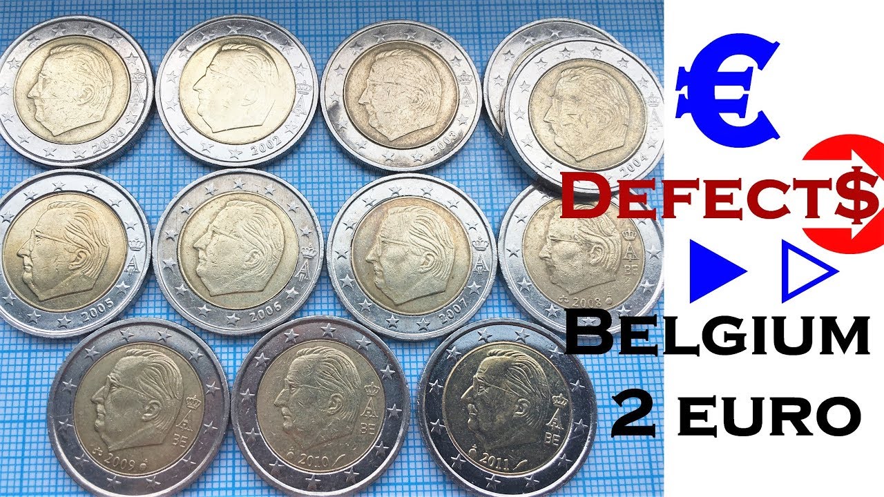 Top coins Belgium 2 euro 2000 2002 2003 2004◀Defect 2005 2006 2007 2008 2009 2010 2011