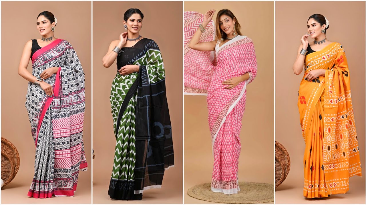 Mulmul Cotton Sarees | Free Shipping | Office Wear Cotton Mulmul Sarees #shopnow 