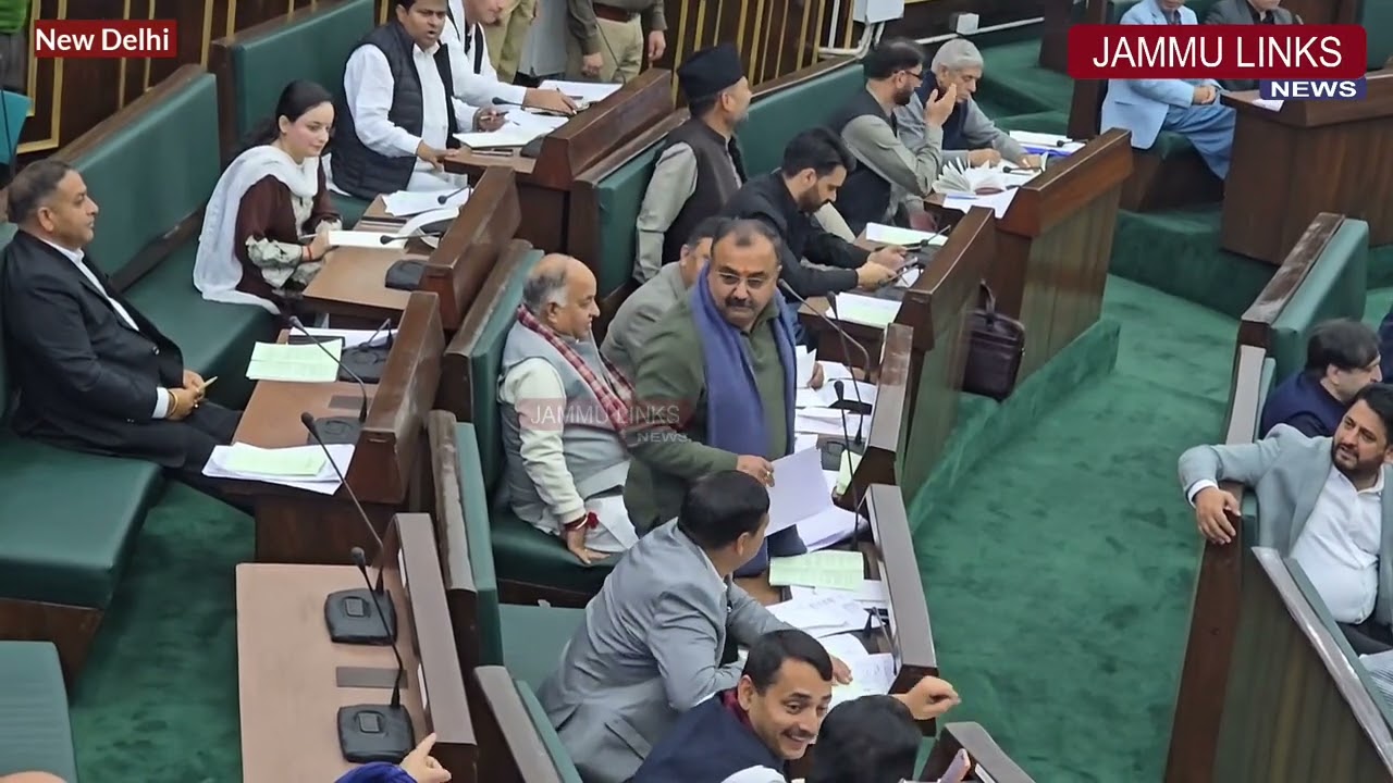 Noisy Scenes in J&K Legislative Assembly as BJP MLA Vikram Randhawa Alleges JDA Land Encroachment