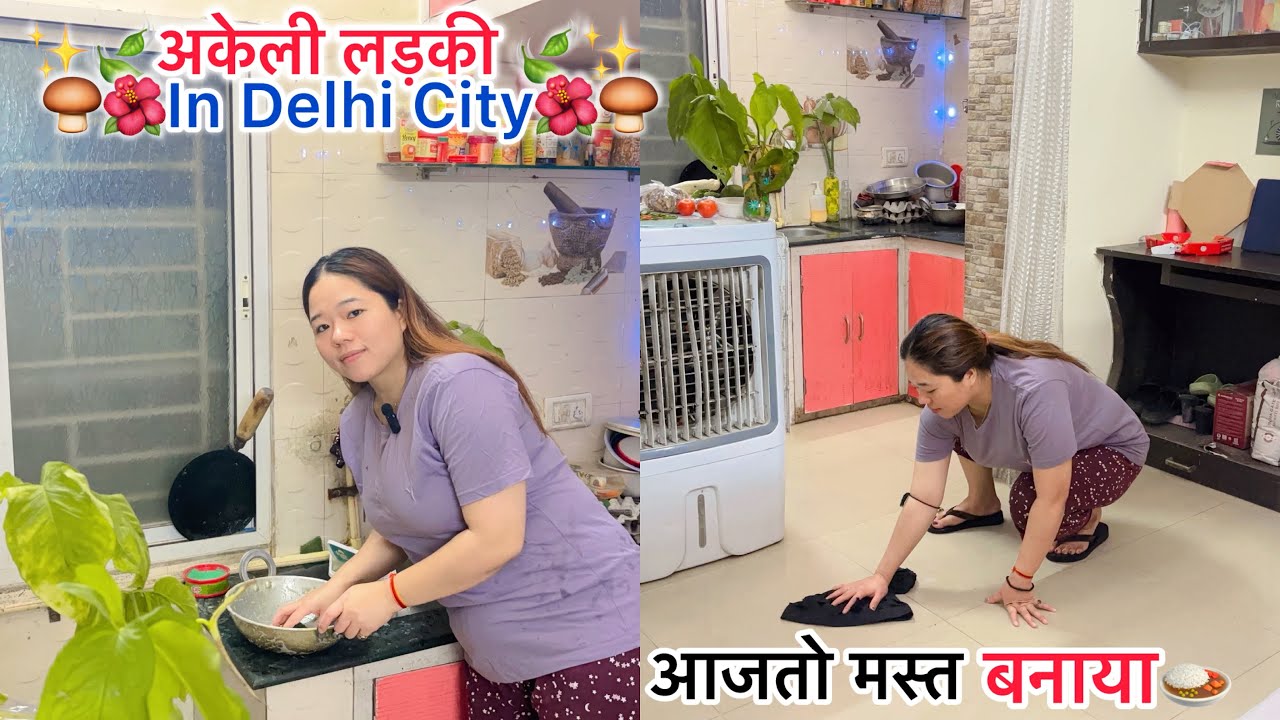 🌿अकेली लड़की 🌿In Delhi City🌺DAL CHAWAL BANAYA✨UNFILTERED VLOG🙆‍♀️🌼