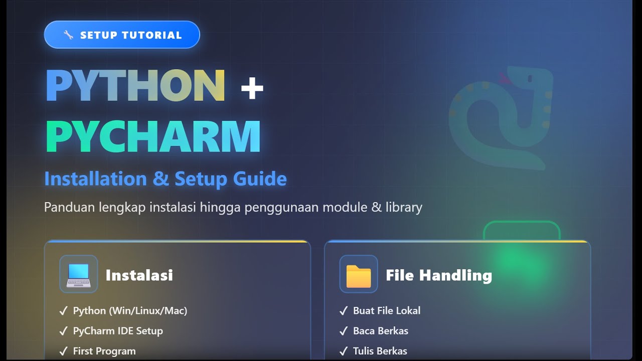 Instalasi Python & PyCharm Lengkap - Setup Environment + Module & Library Tutorial