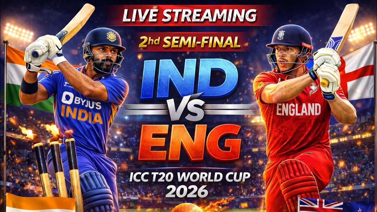 IND vs ENG Live Score | 2nd Semi-Final ICC T20 World Cup 2026 | India vs England Live Match
