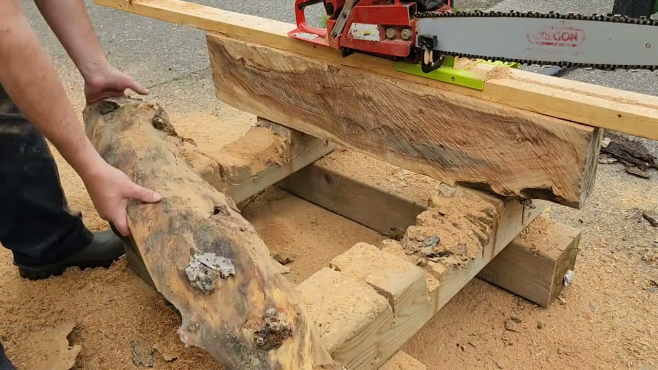 Milling Applewood lumber with the Timber Tuff jig.