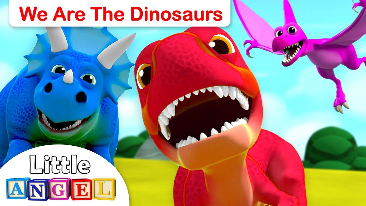 We are the Dinosaurs | Baby T-Rex, 10 Little Dinosaurs | Dinosaur Song by Little Angel