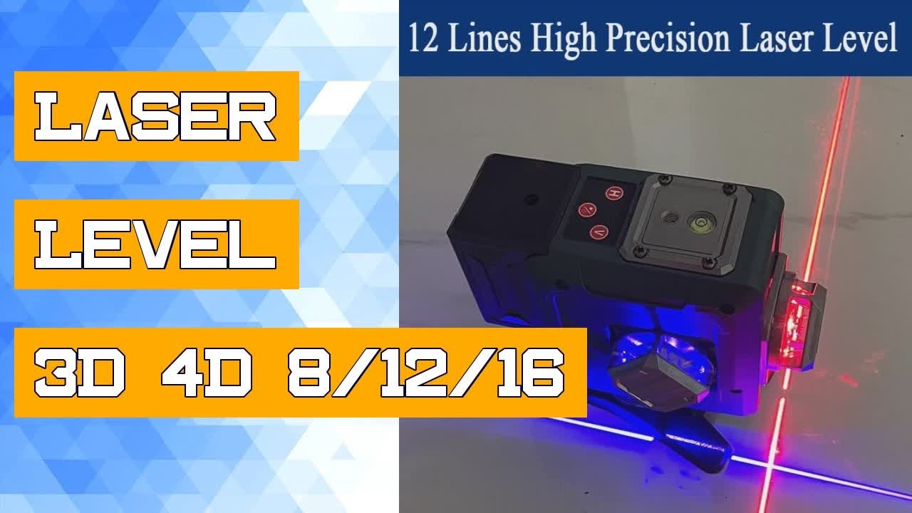 Laser Level 3D 4D 8/12/16 Line Powerful Purple Light Digital Display 360&deg; Horizontal Vertical Self-L