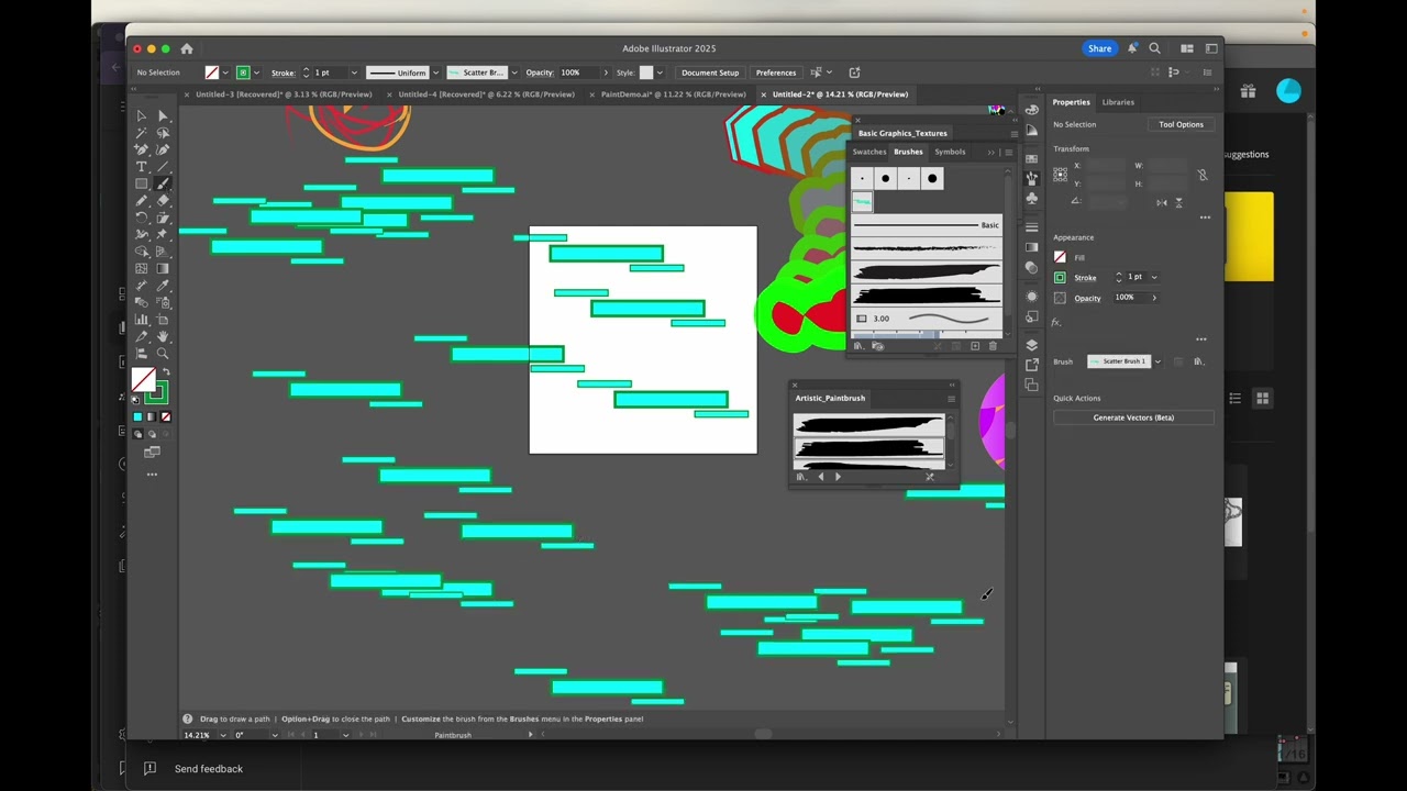 Урок 5 по Adobe Illustrator 2025: Создание пользовательских кистей и узоров.