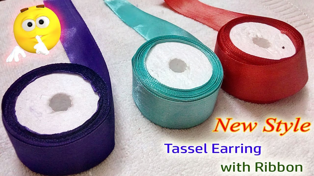 DIY | NEW PROCESS TO MAKE THIS STYLISH EARRINGS USING RIBBON | EARRING MAKING | JEWELLERY MAKING