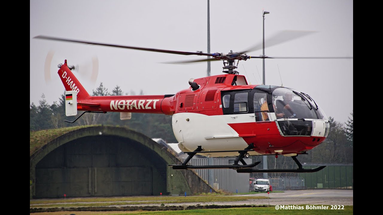 !!!RARE !!!    Bo105 I Takeoff I Baden- Airpark I DRF Luftrettung