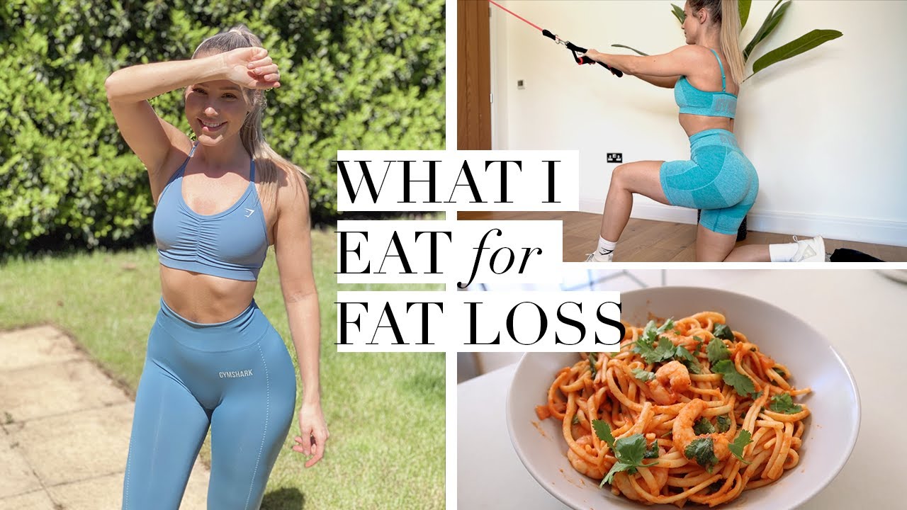 WHAT I EAT TO LOSE WEIGHT & FAT *WITHOUT TRACKING* | Intuitive Eating + Home Workout