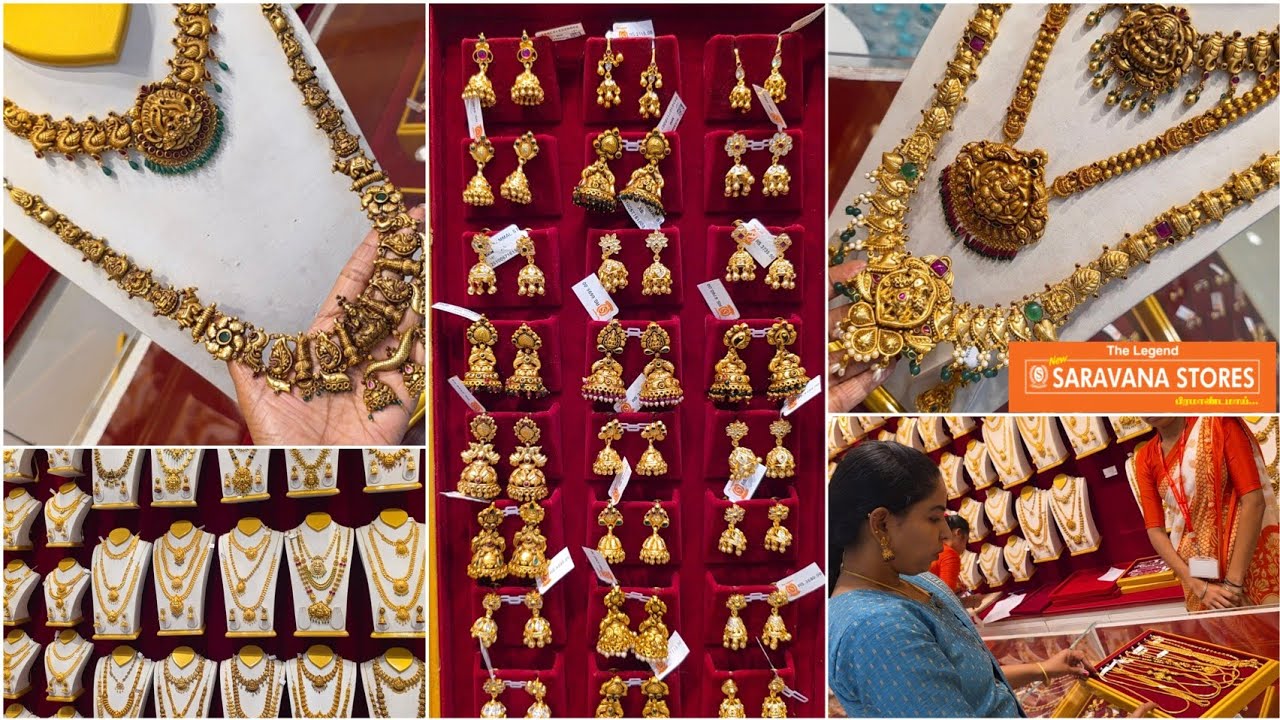 Padi Saravana Stores Gold Plated Silver Jewellery Antique Necklace Haram Pendant Back chain Rs.1650