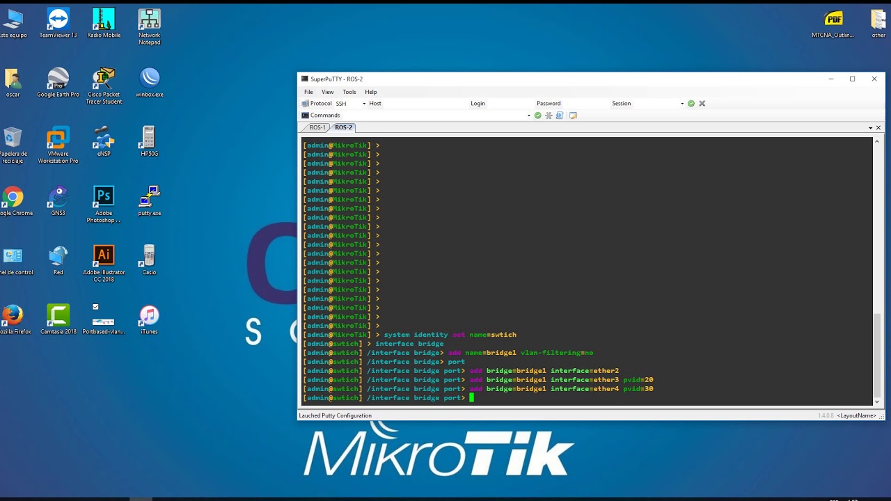 vlan troncal y acceso en mikrotik