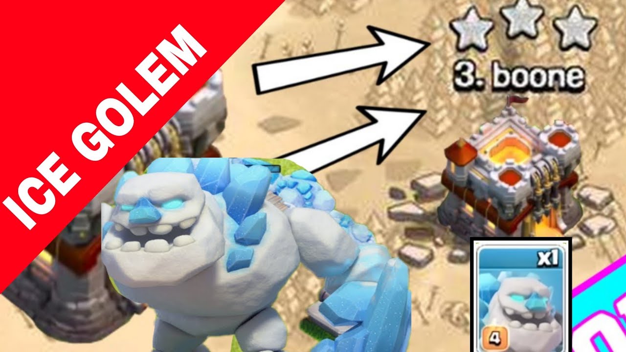 Ice golem attck strategy | clash of clans | th11 and th12 ice golem attcks