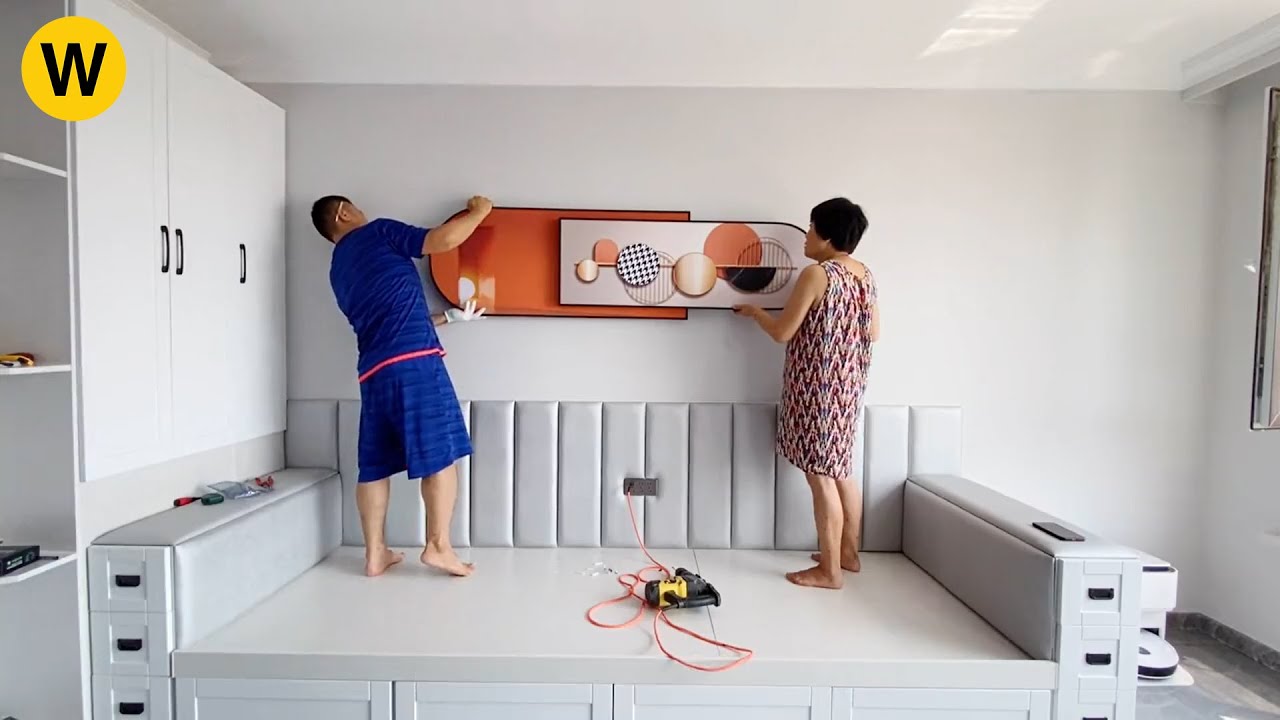 The young couple renovate the newly bought luxury apartment to welcome their elderly parents to live