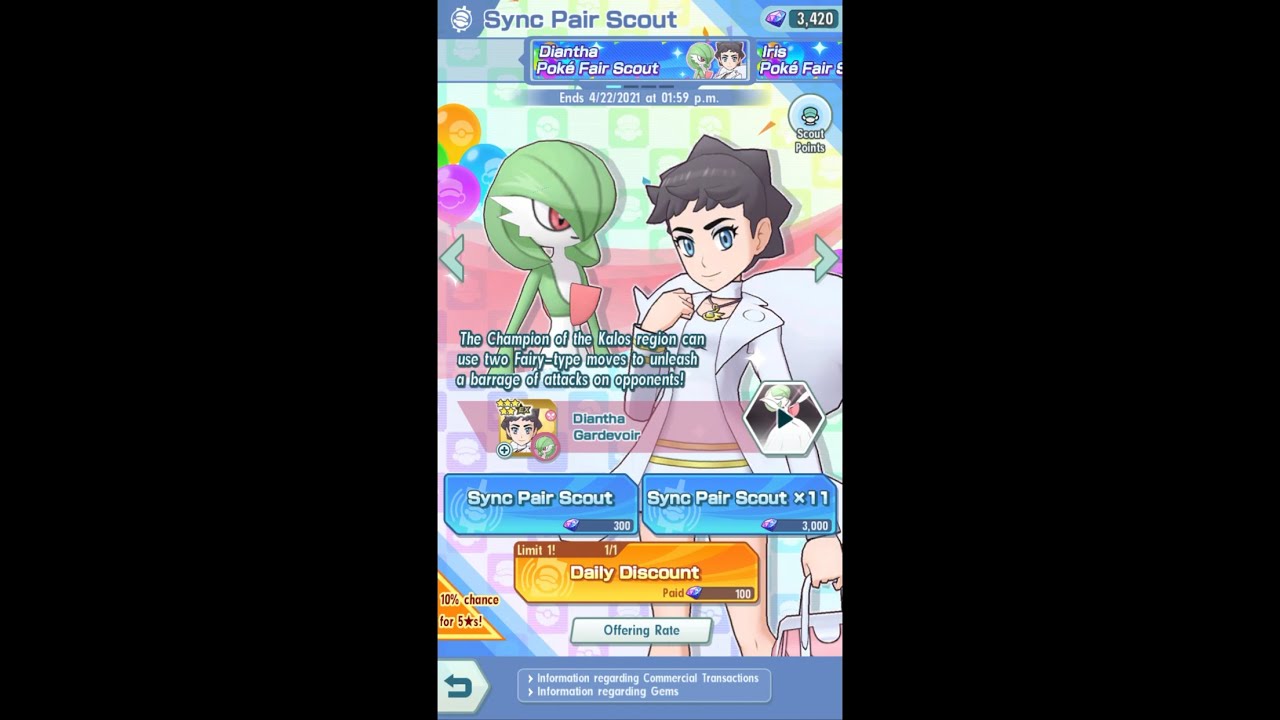Pokemon Masters EX - Diantha PokeFair Scout #1