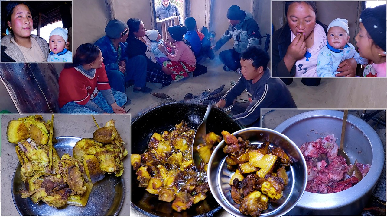 fry PORK for friends || jina , manjita & laxmi ||  all youtubers girls came to bhumi's farm house