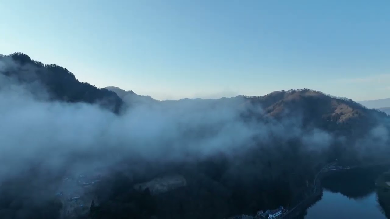 日岐と小舟上空からの風景