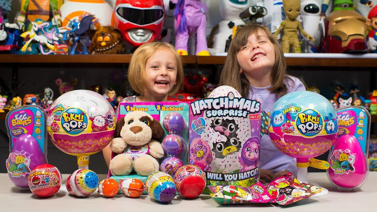 HUGE Pikmi Pops Hatchimals Surprizamals Surprise Eggs Toy Opening Toys for Girls Kinder Playtime