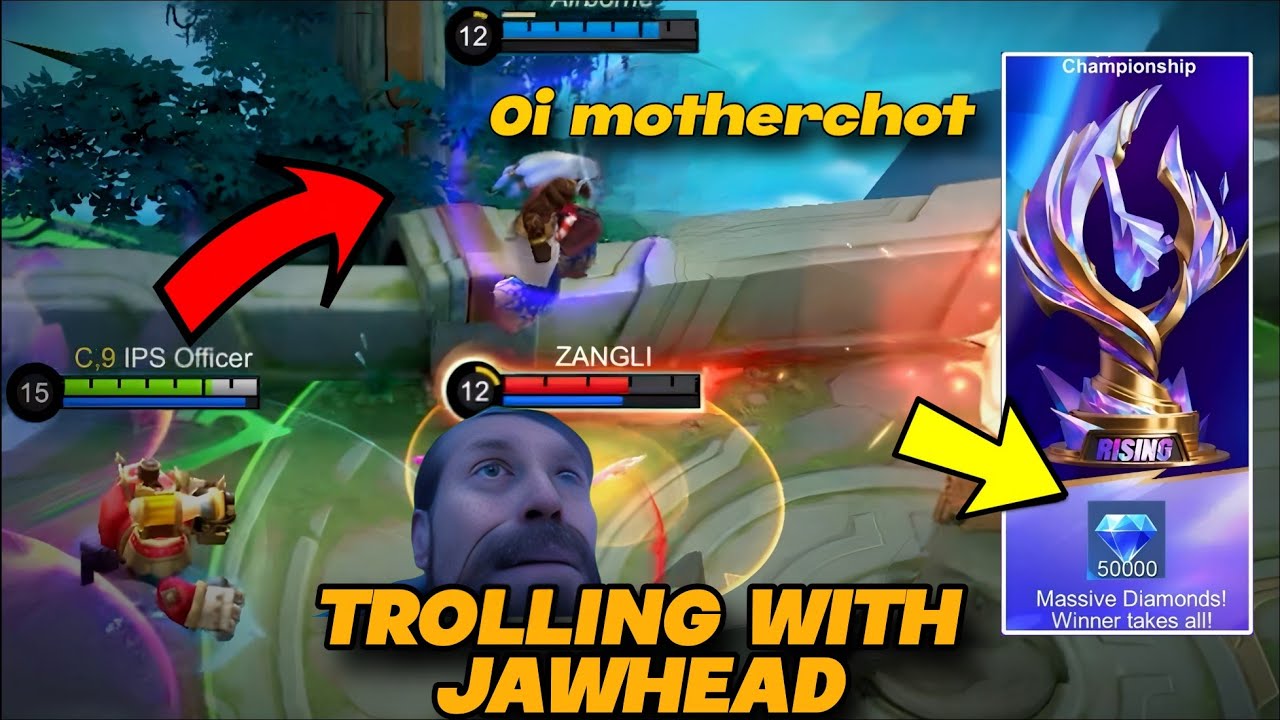 TROLLING IN NEW RISING LEAGUE WITH JAWHEAD!! Throwing Teammates into Enemy's Tower😂 | MLBB