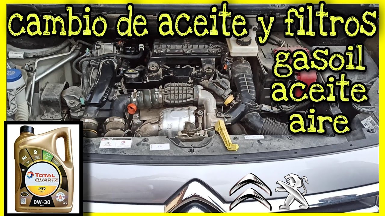 CAMBIO de ACEITE y FILTROS citroen, peugeot, BERLINGO, PARTNER,308 1.6 HDI BLUE