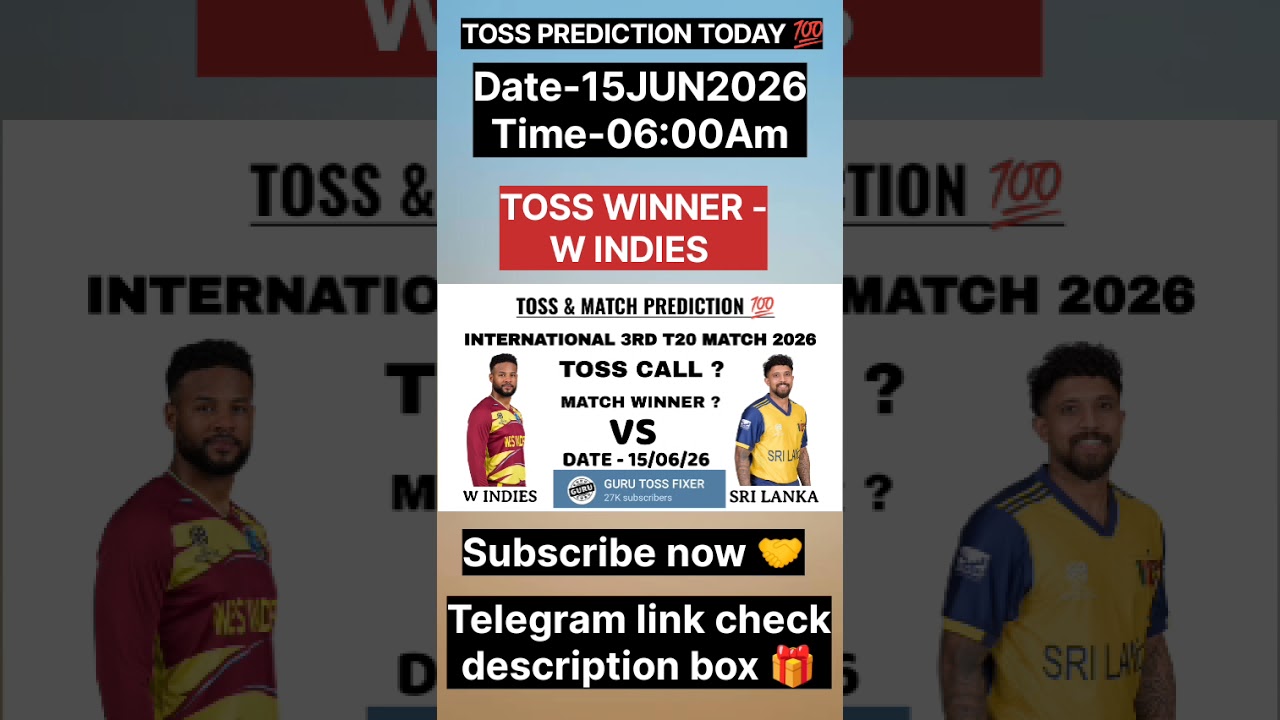 West Indies vs Sri Lanka toss prediction|| today toss 😍|| international 3rd t20 match 2026