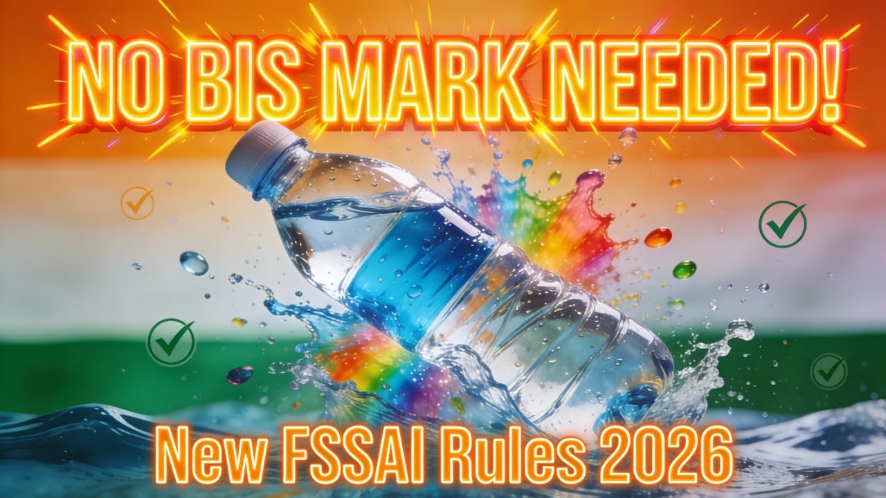 New FSSAI Rules 2026: No BIS Mark Needed for Packaged & Mineral Water! Full Guide in