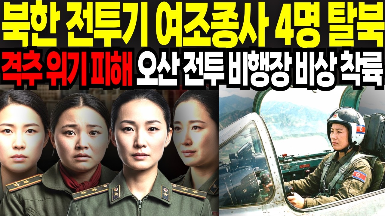 북한 여자 전투기 편대 4명 단체 탈북 편대장 추적 피한 후 수원비행장 비상착륙ㅣ 탈북민사연