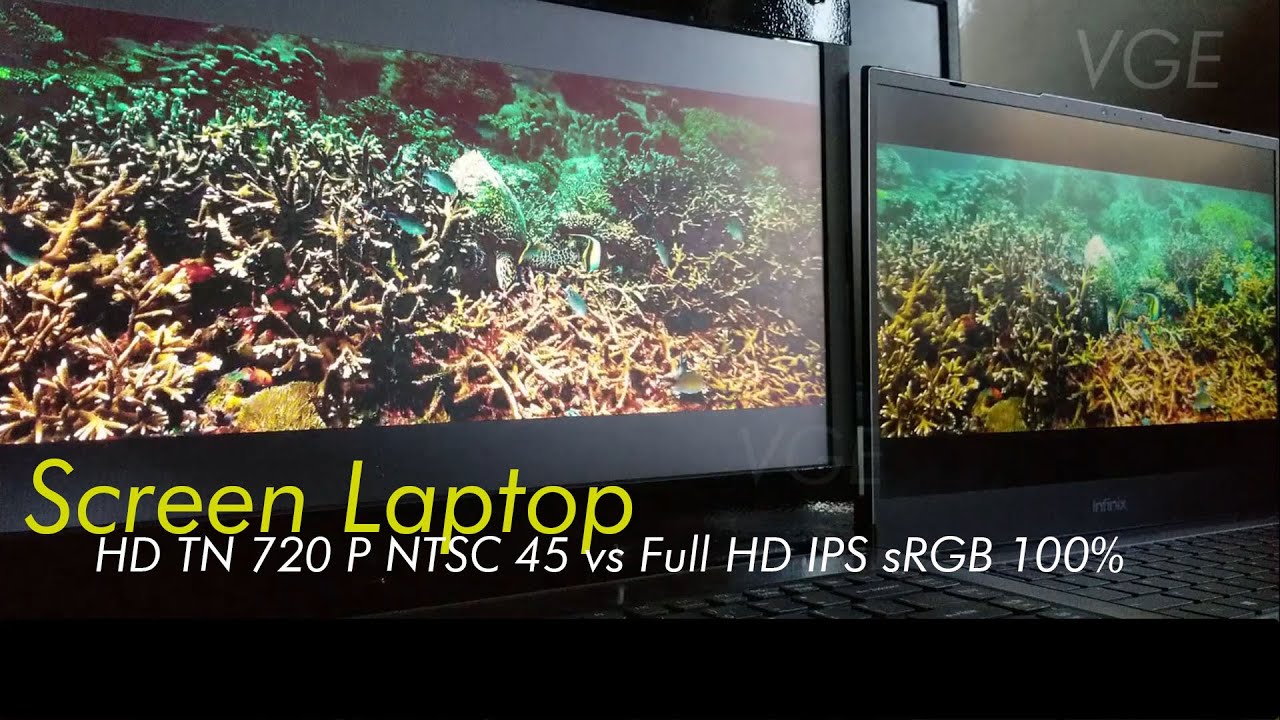 Screen laptop Full HD sRGB 100% IPS vs HD TN NTSC 45% Gamut Layar LCD LED Acer vs Infinix Book X1