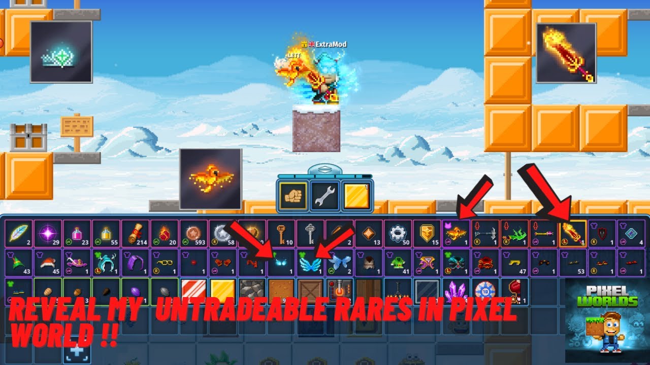 Reveal ALL UNTRADEABLE RARE ITEMS FROM MY BACKBACK!! |Pixel Worlds | #pixelworld #pixelworldgame