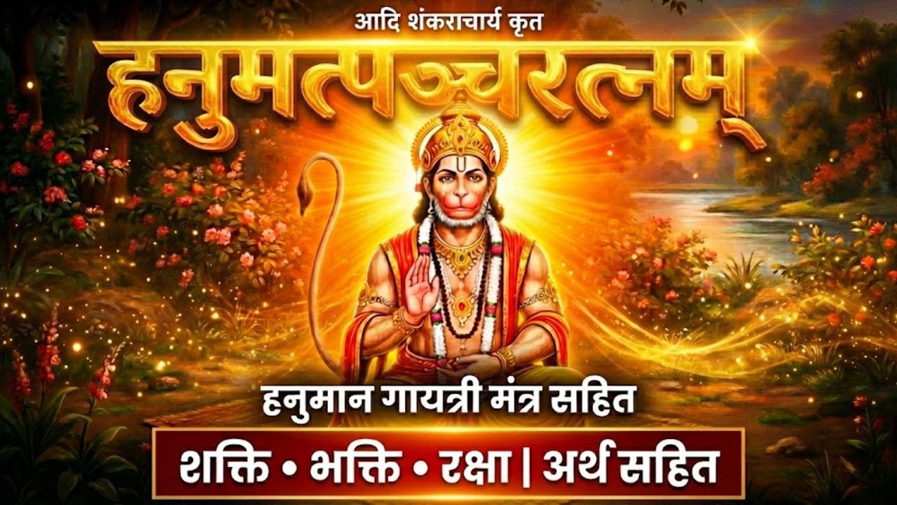 हनुमत्पञ्चरत्नम् | Adi Shankaracharya | Stotra with Hanuman Gayatri Mantra | Powerful Hanuman Bhakti