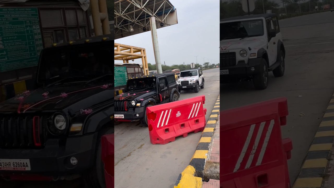 Thar Toll plaza Accident #tharroxx #automobile #mahindrathar