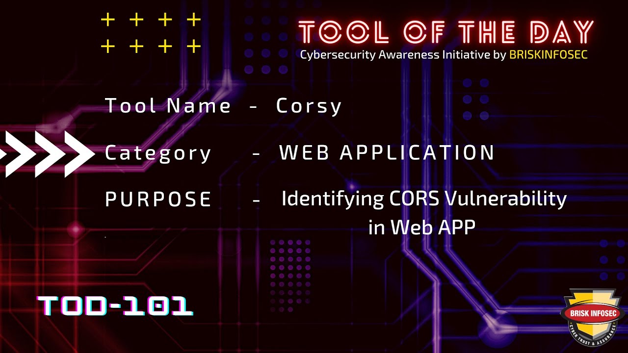 CORSY - Opensource CORS Web Vulnerability Scanner Tool Demo | TOD - 101 | BriskInfosec