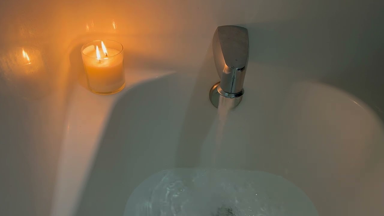 10 Hours Bathtub Filling Sound | Candle Lit- Relaxing ASMR Water Sounds for Sleeping