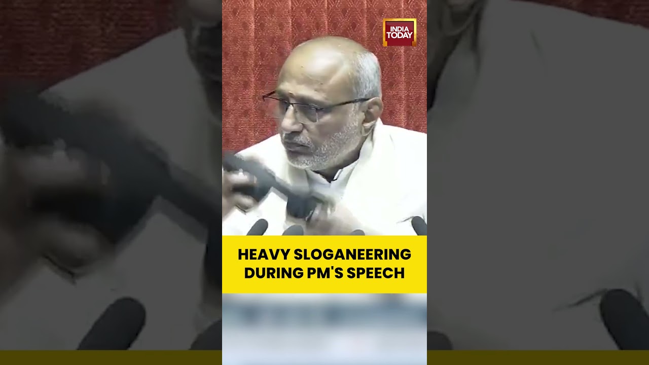 Heavy Sloganeering During #pmmodi &rsquo;s Speech in #rajyasabha | #parliamentarysession Highlights