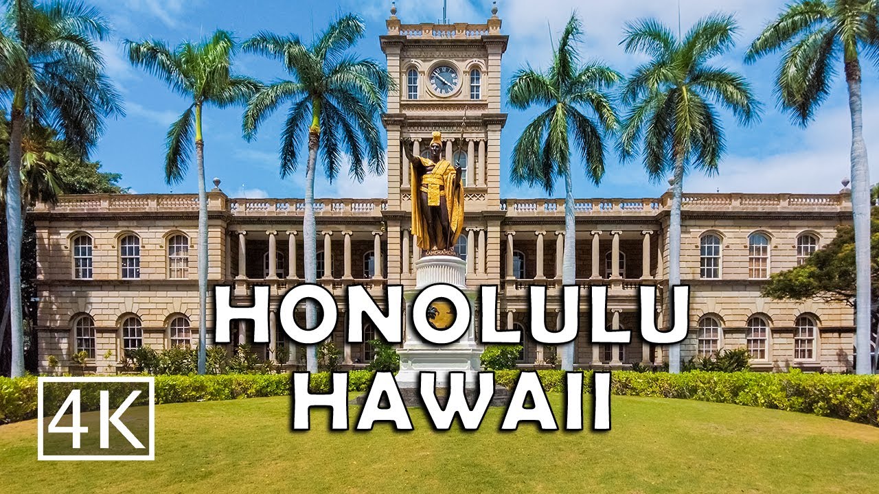 [4K] Capital of Hawaii - Downtown Honolulu Oahu USA - Walking Tour