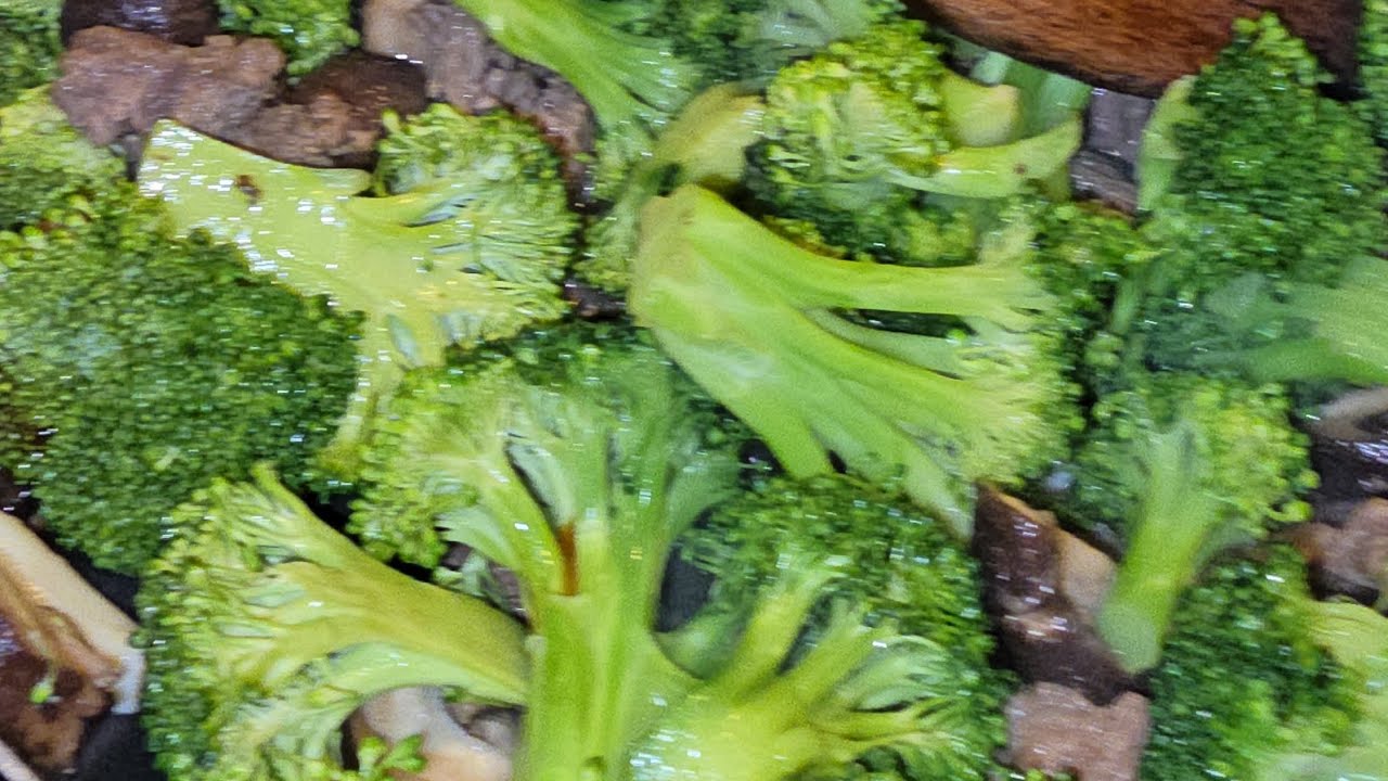 Vegetables,  mushrooms, and beef