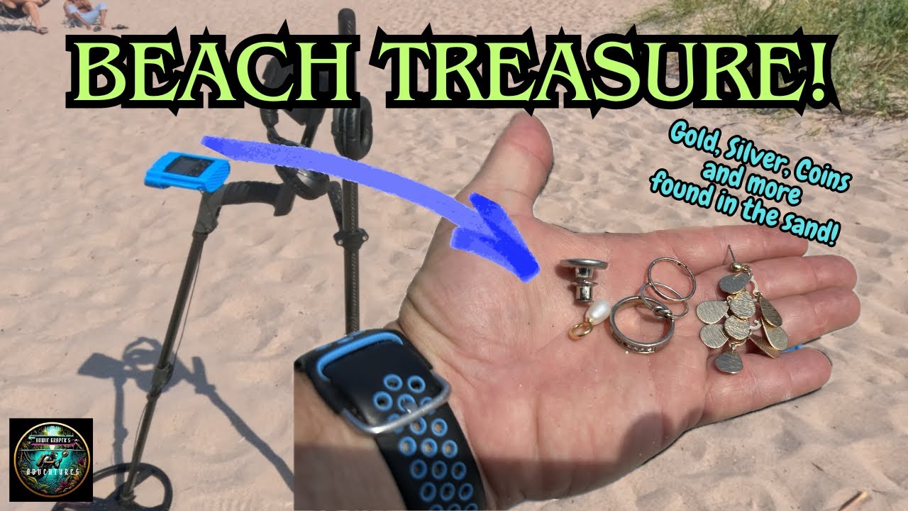 Jewelry and Coins Found Metal Detecting Florida Beach with XP Deus II