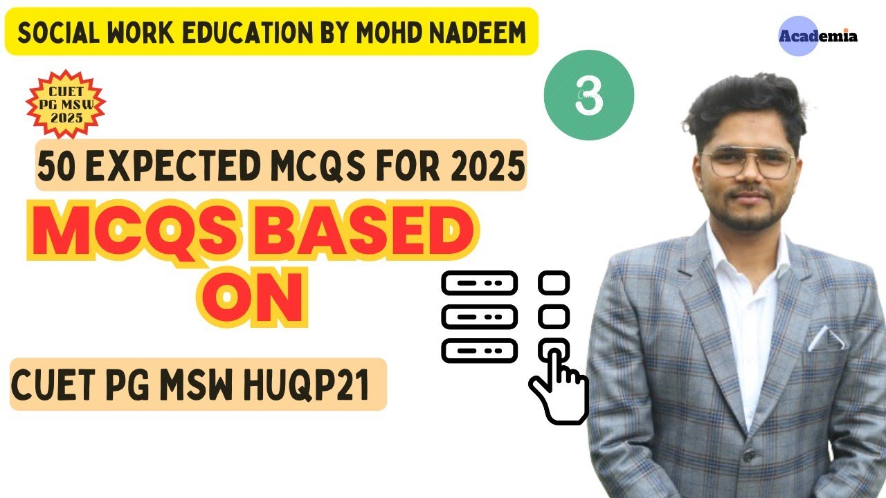 50 Expected MCQs for CUET PG MSW | Paper Code HUQP21 | Social Work | Mohd Nadeem #mcqs