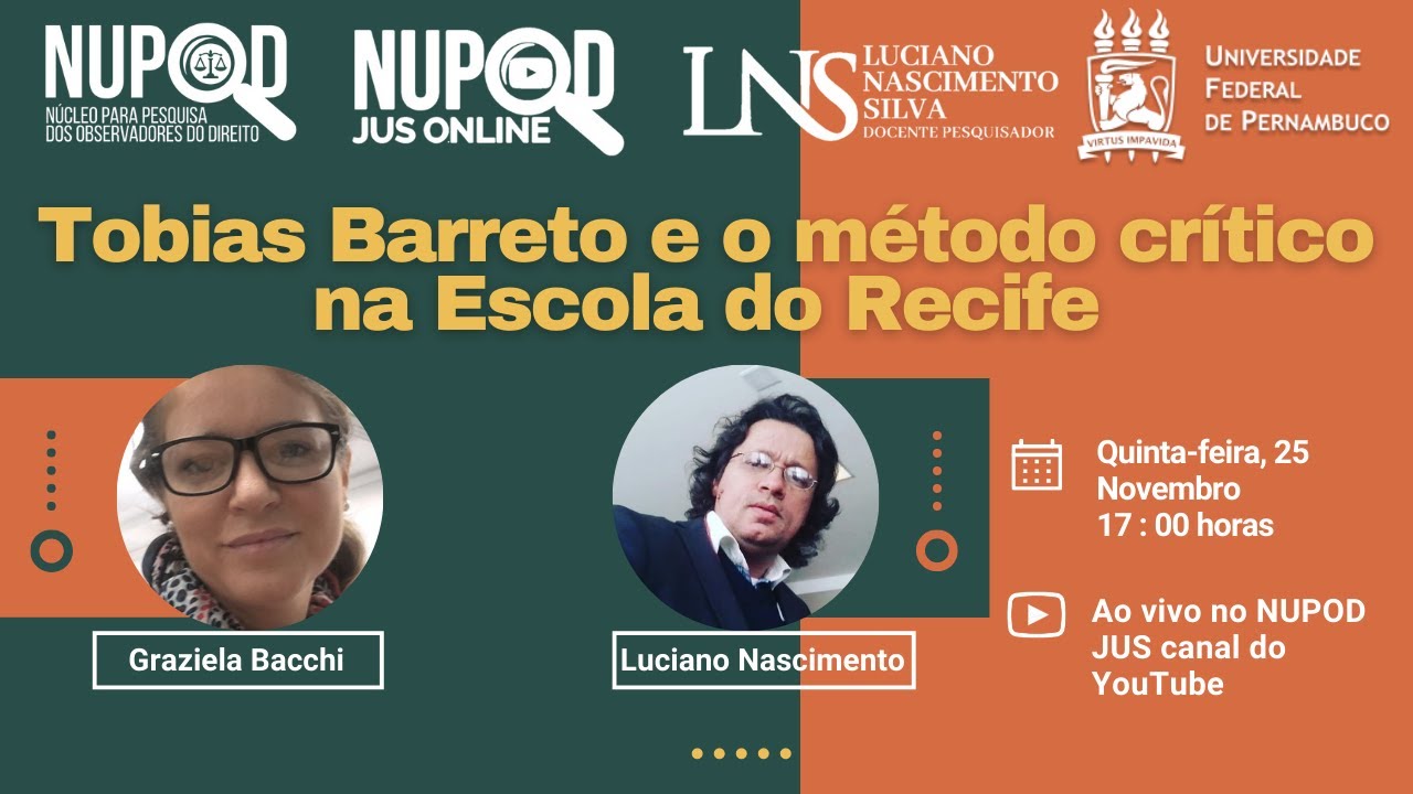 WEBINAR NUPOD - TOBIAS BARRETO E O M&Eacute;TODO CR&Iacute;TICO NA ESCOLA DO RECIFE