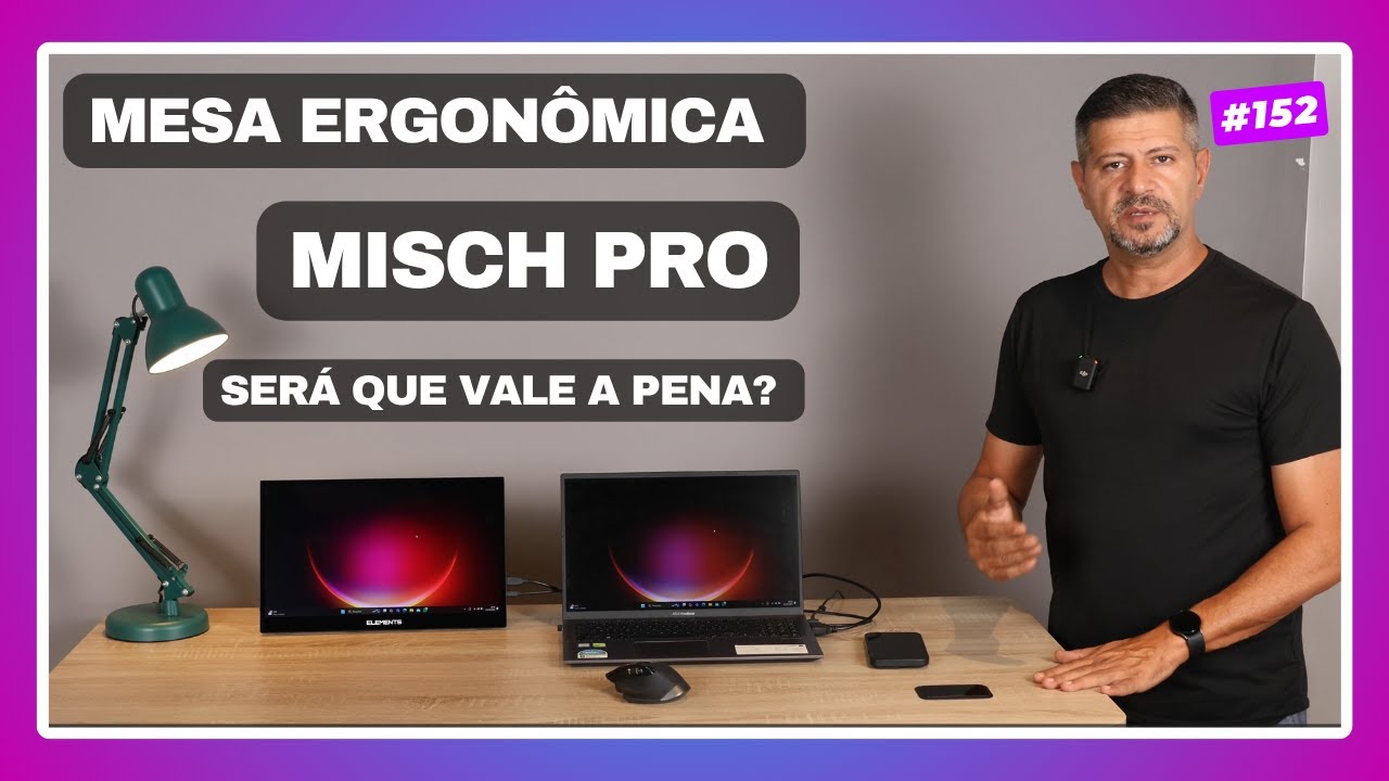 Mesa ergonômica com regulagem de altura Misch Pro da Elements.