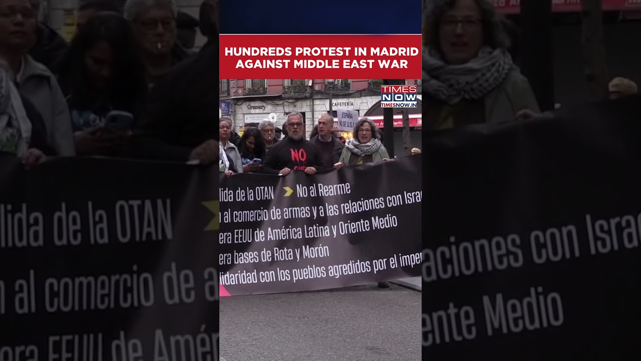 Spain: Hundreds Protest In Madrid Against Middle East War, Trump, Netanyahu Amid Iran Clash #shorts