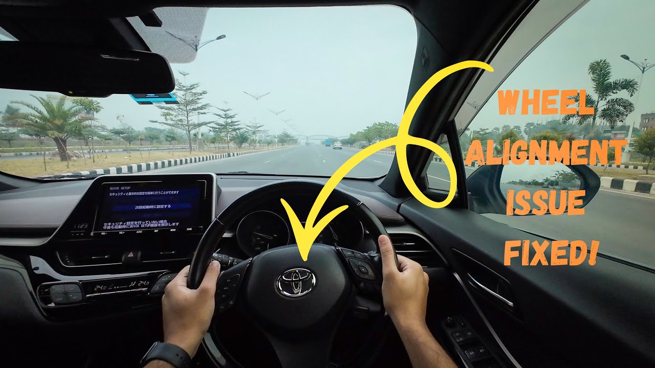 গাড়ির Steering একদিকে টান দিচ্ছে কেন? || Wheel Alignment Fix || Toyota CH-R