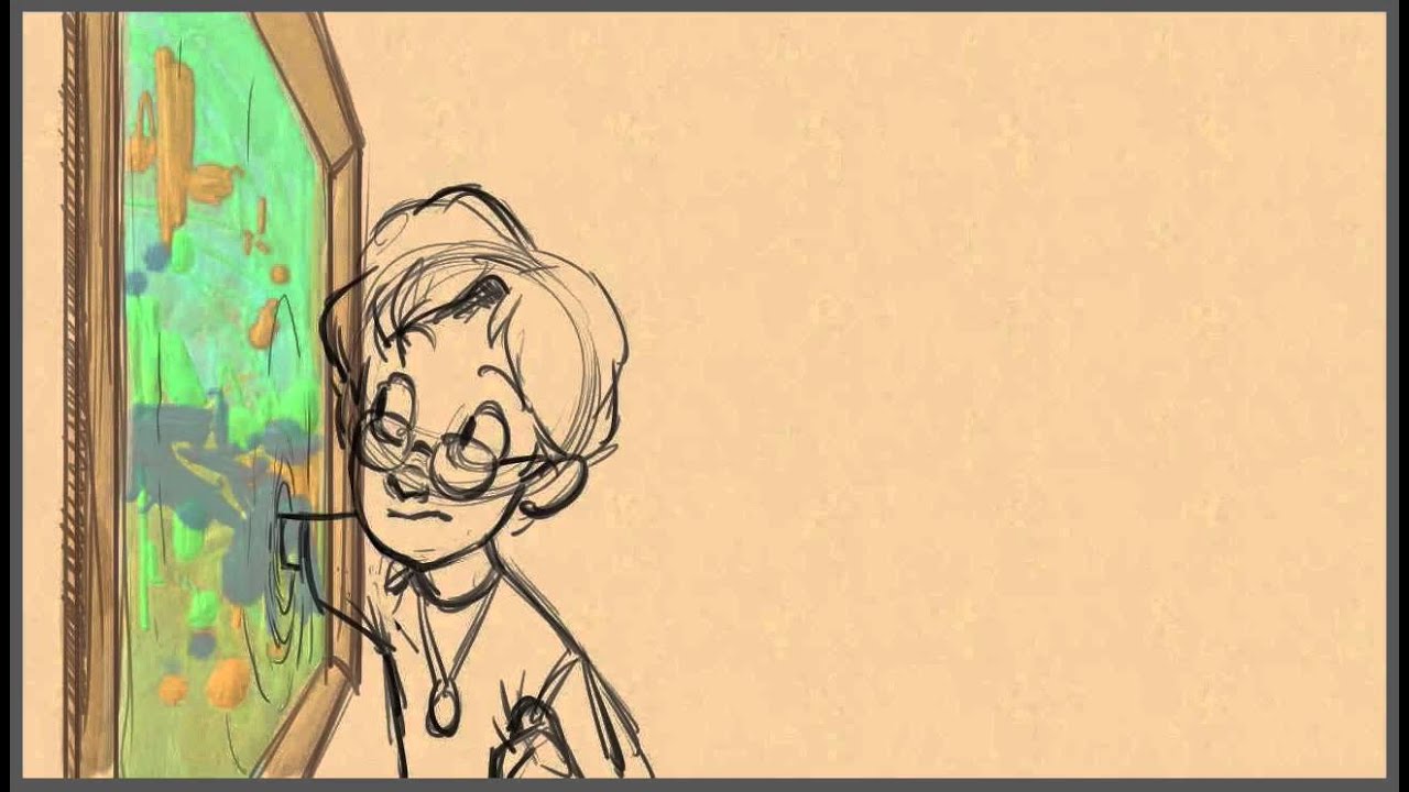 Animation Pencil Test - Walt touching painting